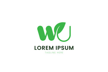 Modern minimalist green leaf logo design concept symbolizing growth and nature