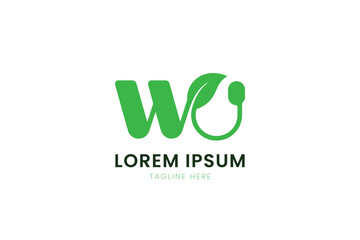 Modern minimalist green logo design featuring a leaf and lightbulb combination