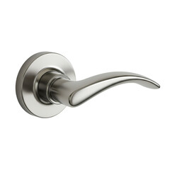 Modern Brushed Nickel Door Lever Handle Interior Door Hardware Design on transparent background