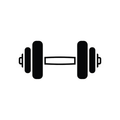 Dumbbell Silhouette A Simple Icon for Fitness, Exercise, and Weight Training Activities