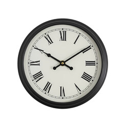 Classic Roman Numeral Wall Clock Elegant Timepiece for Home Decor on transparent background