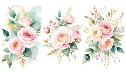 Delicate floral arrangements in pastel colors