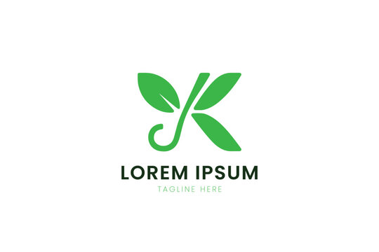 Modern minimalist green leaf logo design with lorem ipsum placeholder text