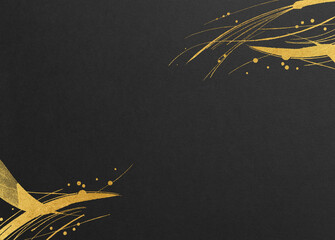 金色の毛筆アートのある和風背景