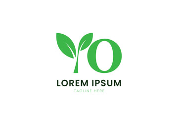 Minimalist green leaf logo design simple nature organic symbol for branding and business
