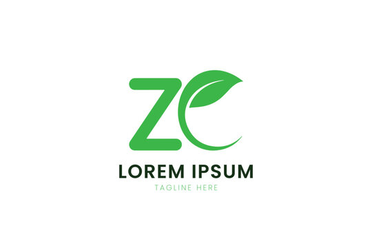Modern minimalist green leaf logo design for organic and eco-friendly brands