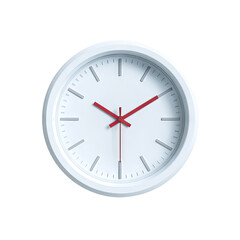 White clock with red hands