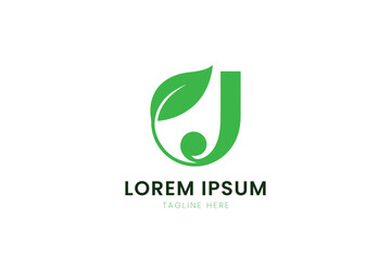 Minimalist green leaf shield logo design for eco-friendly brands and businesses