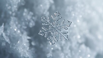 Close-up of a perfectly formed snowflake macro shot - Powered by Adobe