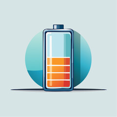 Illustration of a battery symbol depicting charge level, perfect for technology themes