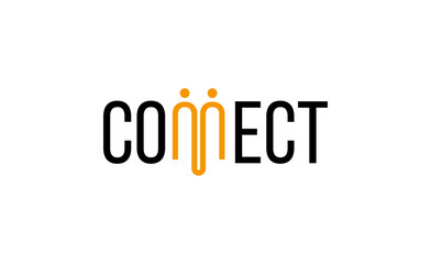 Connect logo featuring abstract elements that represent collaboration, partnership, and professional networking. Ideal for startups, digital platforms, and community branding.