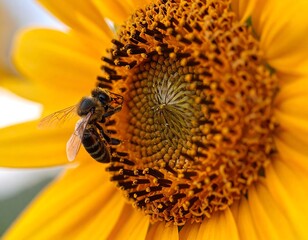 Close-up of bee on sunflower