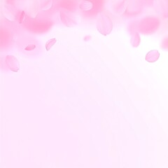 Delicate pink petals softly falling