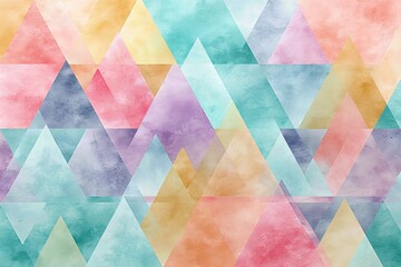 Pastel geometric triangles seamless pattern
