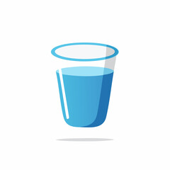 Illustration of a minimalist glass filled with refreshing clear water, perfect for hydration