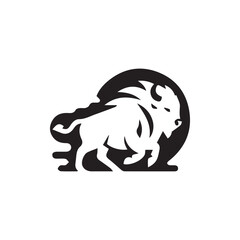 2d bison logo with white background