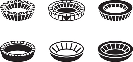 Isometric Stadium Arena Structure Vector Illustration Set for Sport Event Venue Design Elements