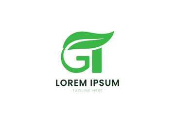 Minimalist green leaf logo design with lorem ipsum text for organic businesses