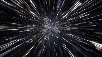 Fototapeta premium Abstract cosmic scene with radiant streaks and distant stars evokes exploration and wonder during interstellar travel th