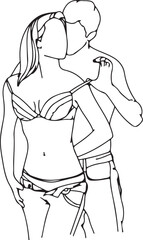 Fashion Woman Line Art – Female Body Sketch Illustration, Modern Girl Outline Drawing, Artistic Lady Pose, Hand Drawn Woman Vector, Minimal Fashion Figure, Style Woman Body Poster, Trendy Female Sketc