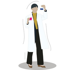 female scientist holding a test tube