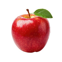 Red apple with leaf