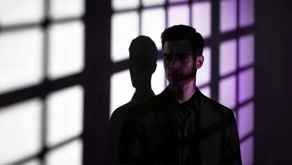 Man in shadow dark silhouette