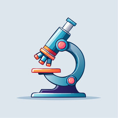 Illustration of a vibrant and stylized microscope for scientific exploration and research