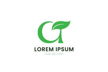 Fototapeta premium Minimalist green leaf logo design with lorem ipsum placeholder text