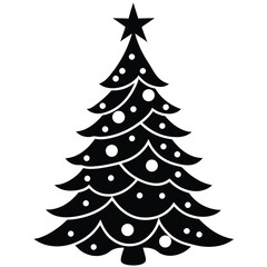 decorated christmas tree vector icon