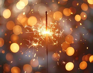 _Aesthetic ultra realistic wedding sparkler bokeh overlay, glowing blurred orbs, warm