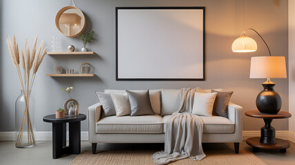 Modern Living Room with Neutral Tones and Natural Elements