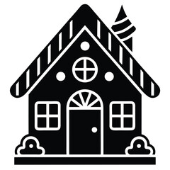 gingerbread house vector icon