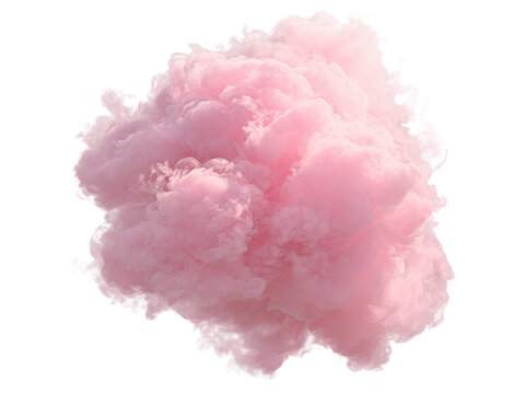 Abstract pink cloud swirl smoke design element, Isolated On White Background, Png Transparent