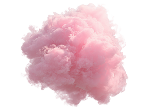 Abstract pink cloud swirl smoke design element, Isolated On White Background, Png Transparent