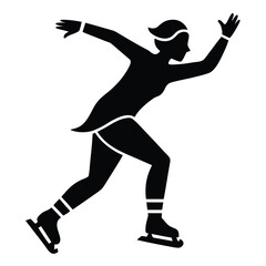 ice skating silhouette vector icon