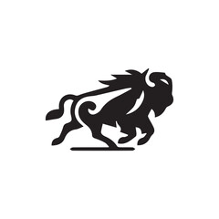 2d bison logo with white background © Yandika 