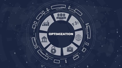 Person using tablet with LEAN methodology concept and business icons for efficiency and optimization - Powered by Adobe