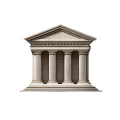 Fototapeta premium Classical temple facade isolated on transparent background
