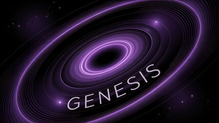 Abstract Purple Rings with "GENESIS" Text