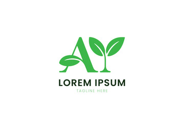 Minimalist green logo with seedling and leaf accents for organic brands