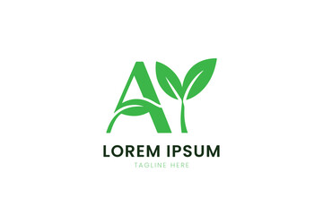 Minimalist green leafy letter a logo design for eco-friendly brands