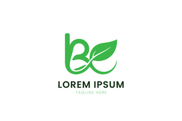 Minimalist green leaf logo design with elegant script font for eco brands