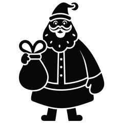 santa bag of gifts vector icon