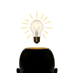 Illuminating Ideas A Glowing Lightbulb Concept on transparent background
