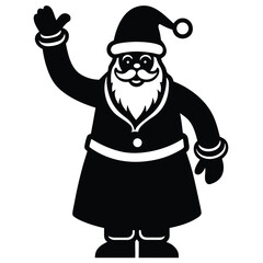 santa waving vector icon