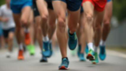 Blurred image of a marathon runner for health reasons