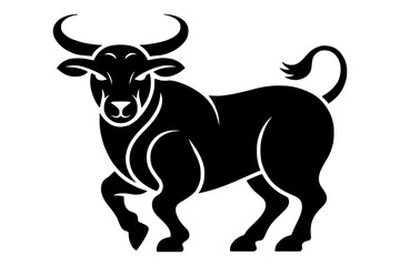 silhouette of bull symbol representing strength and power