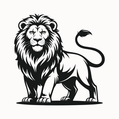 Obraz premium Lion Silhouettes in Various Poses for Wildlife and Animal Graphic Designs w