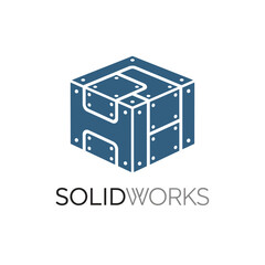 A modern logo design featuring abstract building structures with a roof-like element, accompanied by company name and slogan text.